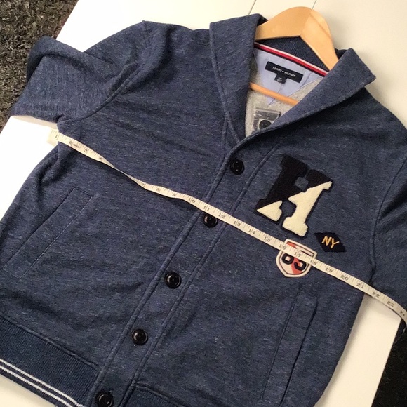 NWT Tommy Hilfiger Varsity Cardigan. Size L. Blue Jean color. - Picture 14 of 15